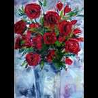 Vase with red roses