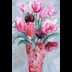 Tulips in a pink vase